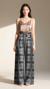 1099.899.799กางเกงขายาวทรงหลวมสำหรับผู้หญิง ผ้าไหมอิตาลี มีกระเป๋า 2 ช่อง เชือกผูกผ้าสีเดียวกัน มีให้เลือก 3 ความยาว