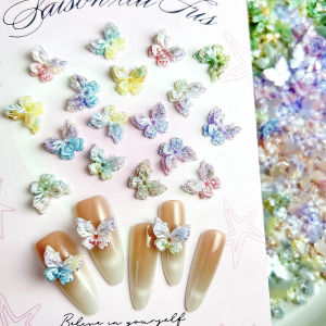 30 Món Trang Trí Móng Tay Hình Bướm Phát Sáng Hai Lớp 3D Màu Chuyển Sắc Trang Trí Móng Tay Tự Làm Đính Đá Acrylic Cho Móng