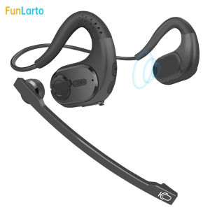 Bluetooth Headset with Detachable Microphone Multi-Point Wireless Headset Open Ear Headphones w/DSP Noise Canceling Mic for Call