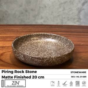 ZEN Piring Pasta Keramik Rock Stone Matte 20 cm