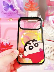Crayon Shinchan Phone Case with Shockproof TPE Edges for iPhone 17 18 Pro Max Sarung Boochan MYP42