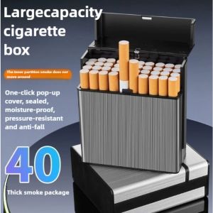 New portable large capacity 40 pack cigarette boxpressure resistantanti dropmoisture-proofautomatic flip sealed cigarette box