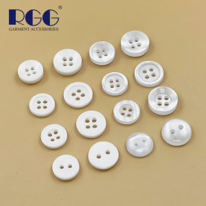 Resin Shirt Buttons Simple round Resin Narrow And Wide Edge Porcelain White Bread Bead Buttons for Sewing And DIY Crafts