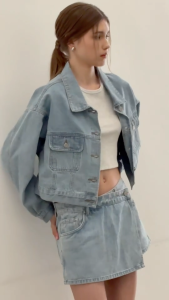 Withit High Rise Denim Skort กางเกงกระโปรงยีนส์ - BTW41598