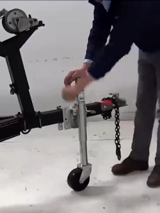 Durable 6" Double Solid Wheel Sidewind Trailer Jack 680KG Round Swivel Bolt‑On Fitting for Boat Trailer Use