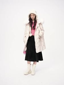 SEIFINI | Duck Down Warm Long Down Jacket with Raccoon Fur Collar