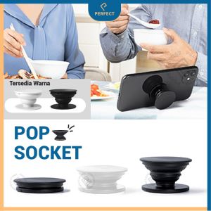 POP SOCKET Handphone Putih Hitam Polos Holder HP Standing Tempel