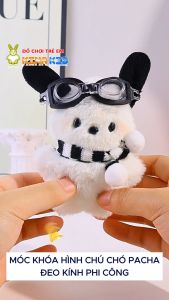 Móc Khóa Chó Pacha Nhồi Bông Đeo Kính Phi Công Siêu Dễ Thương Phụ Kiện Treo Balo Túi Xách- kinakid