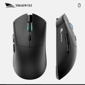 SMAILWOLF | SMAILWOLF RS7 Rechargeable Wireless Gaming Mouse 500mAh Bluetooth 5.1 2.4G USB-C Tri-Mode USB Receiver for Laptop Desktop PC