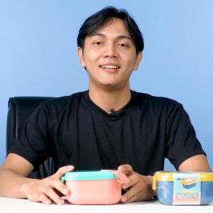 Lunch Box Kotak Makan Plus Sendok Gunting & Mangkok 750ml