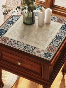 Square Leather Bedside Table Pad American Style Luxury Waterproof No-Wash Dustproof Cover European Style Home Textile Table Mat