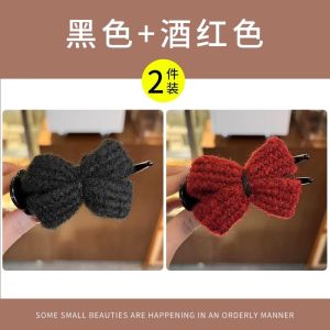 คลิปหนีบผมผูกโบว์ผีเสื้อสไตล์เกาหลีสำหรับผู้หญิง ฤดูใบไม้ร่วง/ฤดูหนาว 2024 ใหม่ คลิปหนีบผมแบบครึ่งหัวสำหรับผมทรงบีที