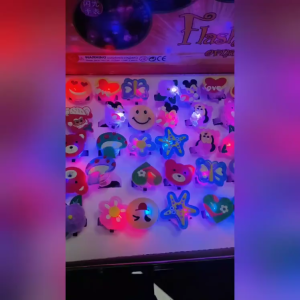 5Pcs Glow Rings Set LED Halloween Christmas Light Up Finger Rings Pumpkin Party Props Kids Non-Toxic Gift Toys Stocking Stuffer Decor