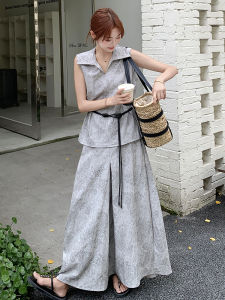 YINLUOYA | Unique Beautiful Print Top Skirt Set Fashion Slimming Half Body Midi Skirt Two Piece Ensemble V Neck Short Sleeve Summer Outfit