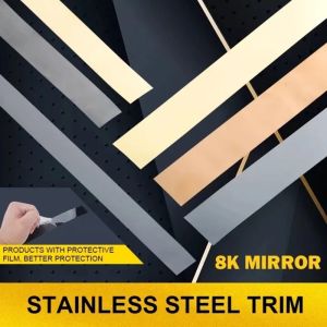 8k Metal Mirror Stainless Steel Flat Decorative Line Self-adhesive Ceiling Decorative Strip
