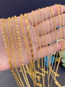 Faux Gold Sand Gold Necklace Extended Fat Sisters Clavicle Chain Non-Fading Alloy/Dipped in Gold Fashion Jewelry for Women