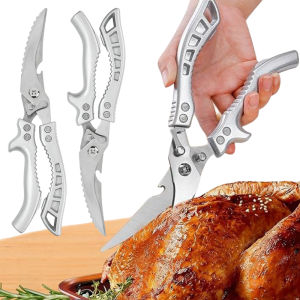 Heavy Duty Stainless Steel Kitchen Scissors / Strong Chicken Bone Vegetables BBQ Scissors / Poultry Cutting Shears with Safety Lock