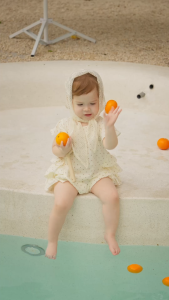 Body cộc tay La Pomme chấm bi điệu đà - Sợi Natural Cotton thoáng mát – Bé gái - 3M - 12M