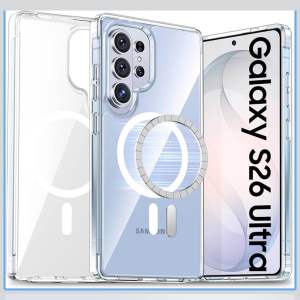 For Samsung S26 Ultra S26+ 5G 2026 Magsafe Magnetic Wireless Charging Case For Samsung Galaxy S26Ultra S26Plus 5G Clear Shockproof Back Cover