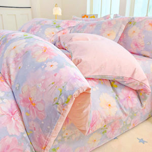 Cute Print 100% Cotton Duvet Cover SetBreathable Bedding Set with Pillowcases for Adults Kids Bedroom Decor Comforter Cover Set
