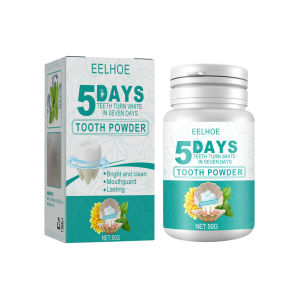 Eelhoe 5days Teeth Whitening Powder Teeth Whitening Cleaning Oral Hygiene Remove Plaque Oral Cleaning Tool Natural Mouth Cleaning Oral Teeth Care Whitening Dental Bleaching Removes Plaque Stains Tooth Care(50g)