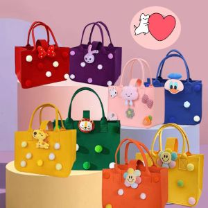 EMS fashion Cute Cartoon Korean Tote Bag Felt Handbag Tote For Girl Cute Kids Bag goodfor school