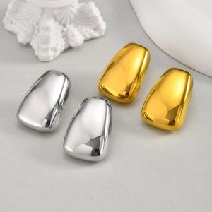 Bông tai thép không gỉ hình học kemstone-Mặc hàng ngày đơn giản của phụ nữ