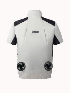 Huelora Summer Ice Vest Fan Jacket USB Refrigeration Air Conditioning Clothing Outdoor Heat Protection Fishing Work Short Sleeve