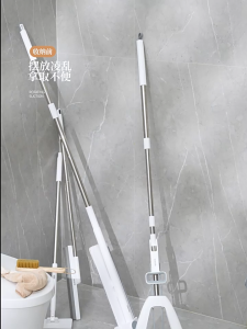 SR99. ECOCO High Suction Cup Mop Holder No Drill Home Bathroom Multiple Mop Holder with Hooks Seamless Bath