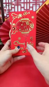 Bộ 30 Bao Lì Xì Tết Bao Lixi Tết Màu Đỏ In Chữ Nổi 3D Truyền Thống