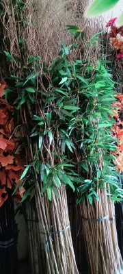 paket 15 BAMBU ULIR NATURAL DAUN BAMBU dekorasi artificial tanpa pot
