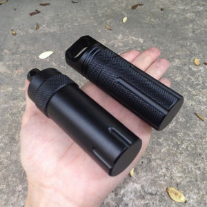 Aluminum Alloy Medicine Box Waterproof Bin Packing Sealed Portable Small Medicine Bottle First Aid Handy Gadget Keychain Outdoor Equipment Moisture-Proof