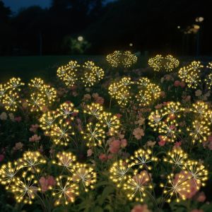 Solar-Powered Dandelion Fairy Firework String Lights - 8 Lighting Modes  for Garden Lawn Camping Party & Christmas Decoration