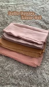 Hijab Bella Segiempat Laser Cut Ukuran 110x110 Warna Terlengkap/Jilbab Segi Empat polos laser warna telengkap/kerudung Bela square segi empat laser gerigi/ Bella Laser Warna Terlengkap / S4 Bella Square LC Hijab Terbaru Ukuran 110 x 110cm Terbaru