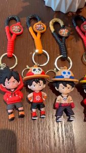 Gantungan Kunci One Piece Luffy 3D Karakter Kartun Ace Zoro Law Keychain