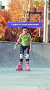 Double row Skate Roller Inline 4 wheel Roller Skating Shoes for Kids Suitable for Beginners