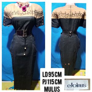 LONGDRESS GAUN PESTA BODYCON HITAM(JOINUS) 298