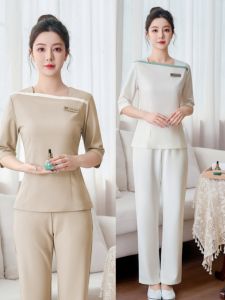 Womens Work Uniform Pantsuit Summer New Style Beauty Salon Health Care Center Massage Technician Suit Polyester Spandex