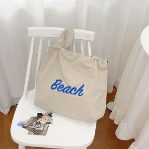 Korean Style Canvas Tote Bag Womens Large Capacity Autumn Winter Single Shoulder Bag Commuting Student Underarm Tote Bag