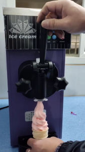 Mini Desktop Single Head Ice Cream Machine Small 1 Flavor Tabletop Soft Ice Cream Machine for Commercial Householdwith Pre-cooling Function 冰淇淋机