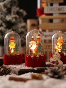 2025 New Christmas Decoration Led Luminous Wooden Decoration Christmas Gift Santa Claus Elk Decoration