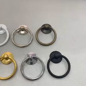 pzcf 10/5/2Pcs Antique Cupboard Drawer Pull Handle Ring Pulls with Screws Cabinet Knob Dresser Furniture Door