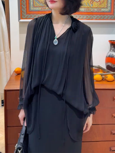 QINGNAER | French Style Flowy Lightweight Sleeveless Elegant Loose Design Simple Versatile Shirt