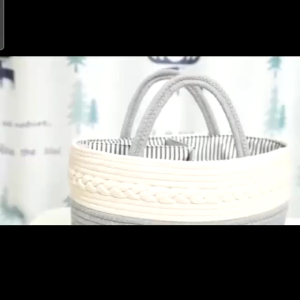 Baby Diaper Organizer Bag Woven Cotton Caddy Bag Multipurpose Bag Category placement Basket