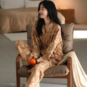 Bộ đồ ngủ nữ MiiOW Catman vải cotton in họa tiết ngựa vằn dài tay