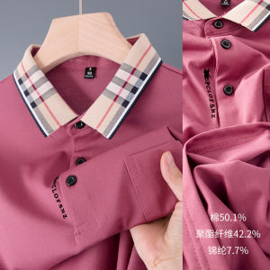 Mens Ice Silk Polo T-Shirt Short Sleeve Midlife with Real Pockets Summer Business Casual Cotton Polyester Blend Shirt