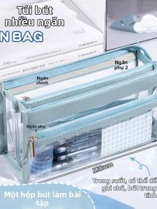 GUOXIANGQIAN | Transparent Large Capacity School Exam Pencil Case