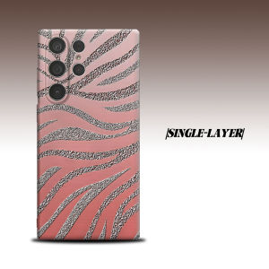 Pink Grain Zebra Stripes For Samsung Galaxy S26 S25 S24 A56 A36 Dual Layer Luxury Fashion Full Lens Protective Case