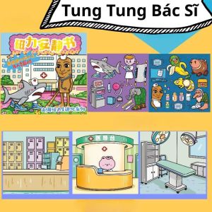 Combo 3 Cuốn Tranh Nam Châm Bóc Dán Tung Tung Tung Sahur Tranh Nam Châm Tung Tung Tung Sahur