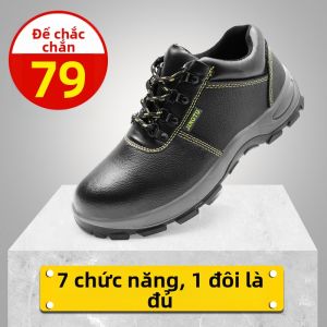 GUYISA | Giày Bảo Hộ Nam Da Thật Nhẹ Mũi Thép Chống Đâm